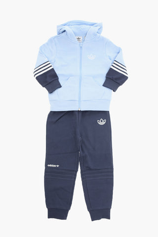 Fleeced-cotton Tracksuit with Logo Print