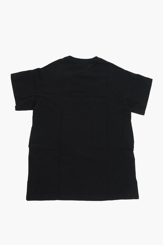 T-shirt Lunga in Cotone Jersey con Logo Ton-sur-ton