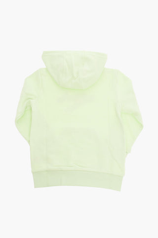 Felpa Hoodie in Cotone Garzato con Stampa
