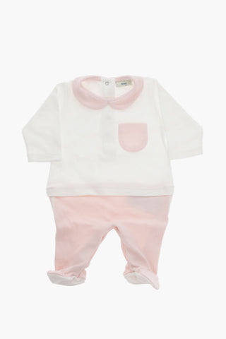 Hat Bib and Playsuit Set with Embroidered Logo Details