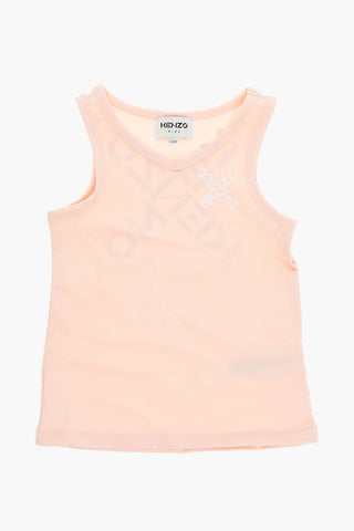 Top Smanicato con Logo Lettering
