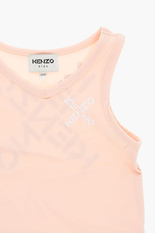 Top Smanicato con Logo Lettering