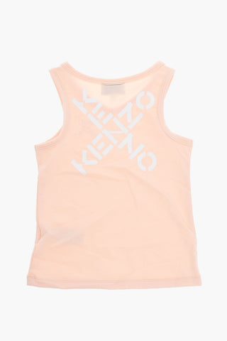 Top Smanicato con Logo Lettering