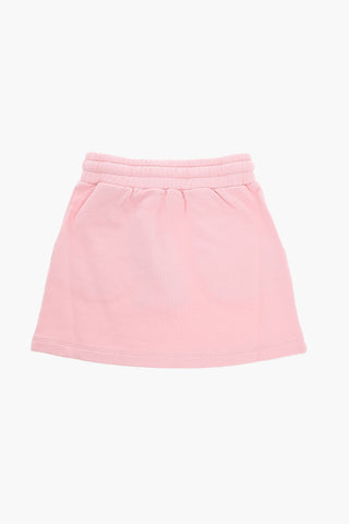 Cotton Drawstringed Skirt with Logo Print