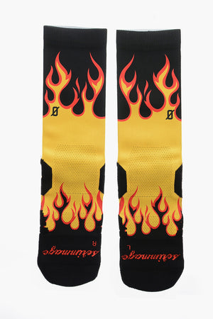 롱 양말 FLAME FIRE 프린트