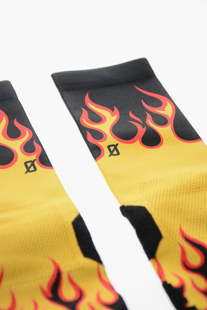 롱 양말 FLAME FIRE 프린트