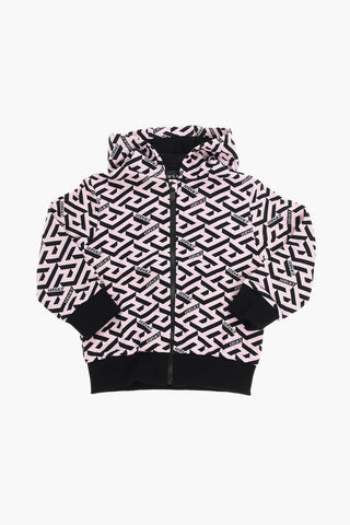 Hoodie Sweatshirt with LA GRECA Print Allover