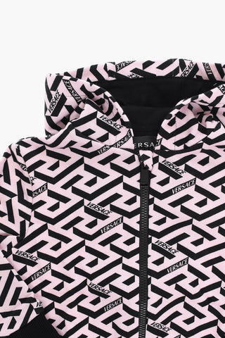 Hoodie Sweatshirt with LA GRECA Print Allover