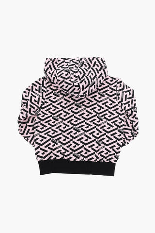 Hoodie Sweatshirt with LA GRECA Print Allover