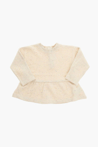 Brushed-cotton ANNIA Crewneck Sweatshirt with Flared Hem
