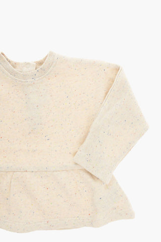 Brushed-cotton ANNIA Crewneck Sweatshirt with Flared Hem