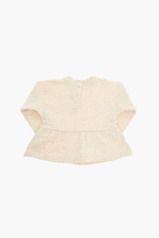 Brushed-cotton ANNIA Crewneck Sweatshirt with Flared Hem