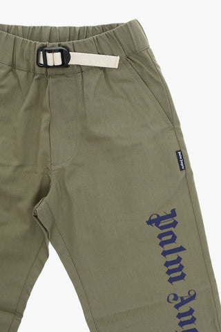Pantaloni a Gamba Diritta con Fibbia e Stampa Logo