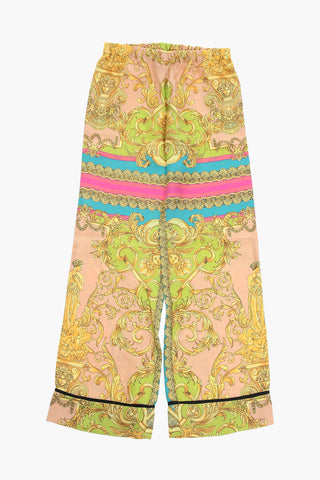 Silk Straight-leg Trousers with BAROCCO Print