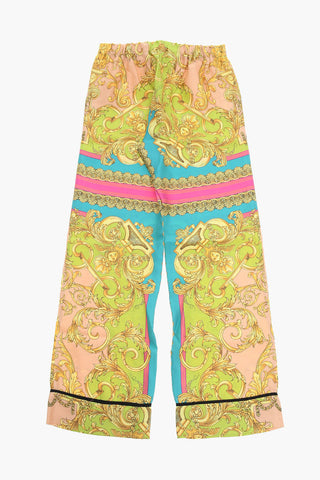 Silk Straight-leg Trousers with BAROCCO Print