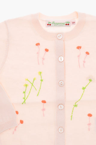 Cardigan AYLA in Cotone con Ricamo Floreale