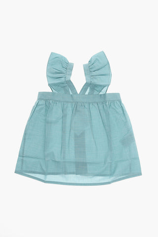 Cotton-poplin ELEA Top with Ruffles