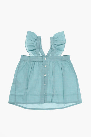 Cotton-poplin ELEA Top with Ruffles