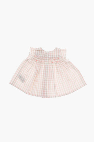 Linen-blend NAOMIE Sleeveless Top in Gingham-check Motif