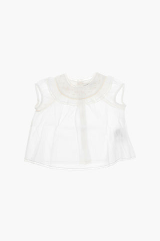 Cotton-voile LINE Top with Floral Embroidery