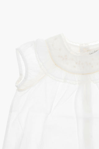 Cotton-voile LINE Top with Floral Embroidery