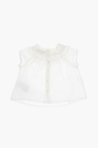 Cotton-voile LINE Top with Floral Embroidery