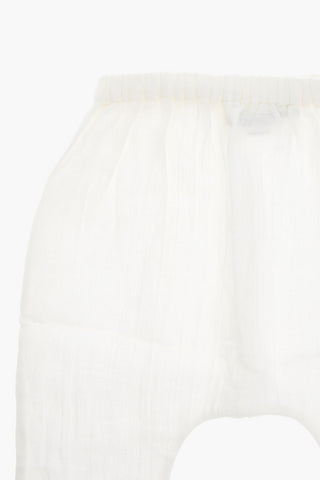 Cotton-voile GARDEN Pants with Waist Drawstring