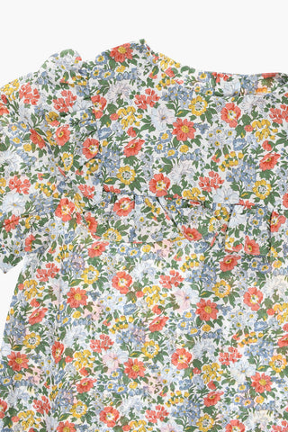 Cotton-poplin SATEEN Blouse with Ruffle Detail
