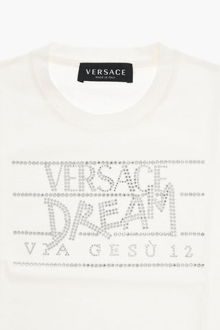 DREAM Motif T-shirt with Rhinestone Application
