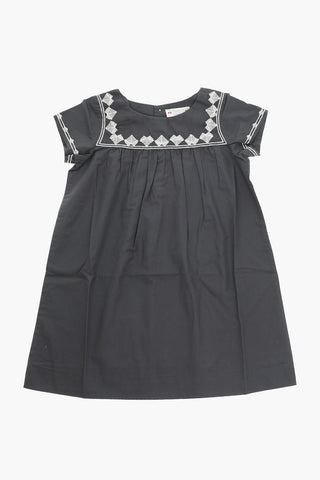 Vestito Svasato ARABESQUE in Popeline di Cotone con Ricamo