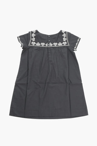 Vestito Svasato ARABESQUE in Popeline di Cotone con Ricamo