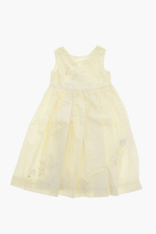 Cotton ALISE Flared Dress with Floral Embroidery