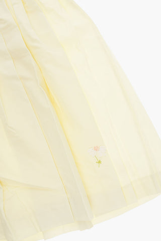 Cotton ALISE Flared Dress with Floral Embroidery