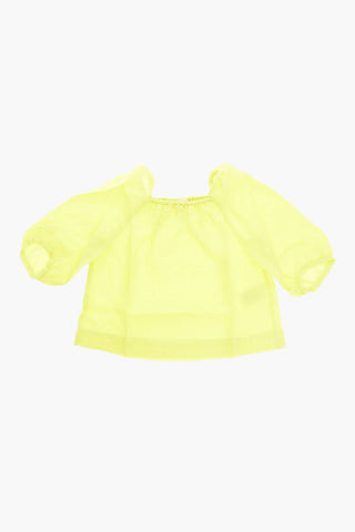 Linen ANASTIDE Top with Puffed Sleeves