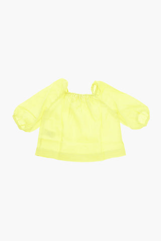 Linen ANASTIDE Top with Puffed Sleeves