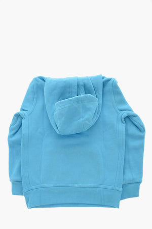 Einfarbiger Hoodie mit Logodruck