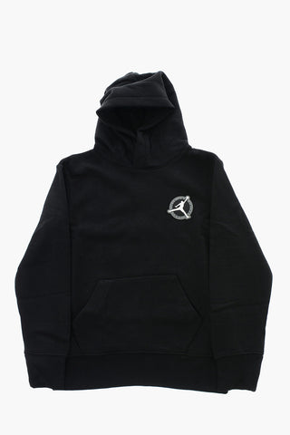 AIR JORDAN Felpa Hoodie FLIGHT in Cotone Felpato Stampata sul Retro
