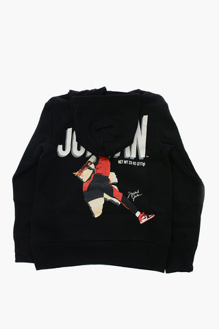 AIR JORDAN Felpa Hoodie FLIGHT in Cotone Felpato Stampata sul Retro