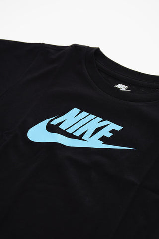 T-Shirt Girocollo con Stampa Logo a Contrasto