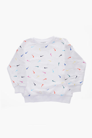 Felpa Girocollo con Stampa Logo all Over