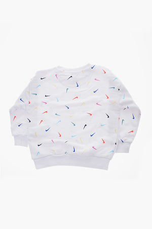 Crew Neck Sweatshirt with All-Over Logo Print