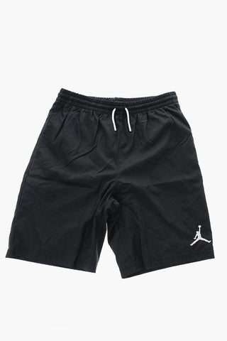 AIR JORDAN Solid Color Shorts with Contrasting Laces