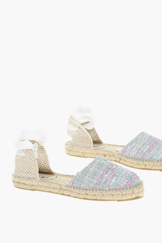 Sandali Lamé Bouclé Con Suola In Gomma