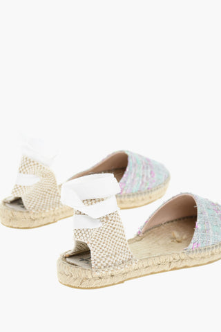 Sandali Lamé Bouclé Con Suola In Gomma