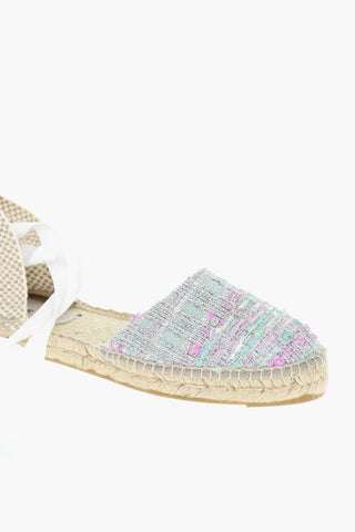 Sandali Lamé Bouclé Con Suola In Gomma