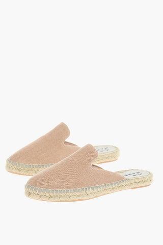Rubber Soles Canvas Mules