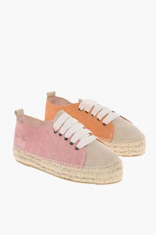 Sneakers Low-Top In Pelle scamosciata con Suola Espadrillas