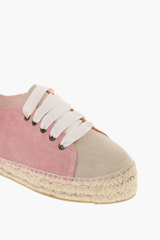 Sneakers Low-Top In Pelle scamosciata con Suola Espadrillas
