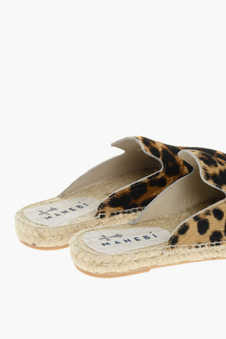 Sabot In Pelle Con Pelliccia Stampata