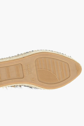 Sabot In Pelle Con Pelliccia Stampata